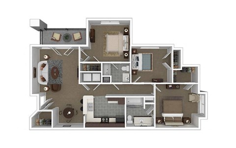 Floor plan design with 3 Bedrooms and 2 Bathrooms